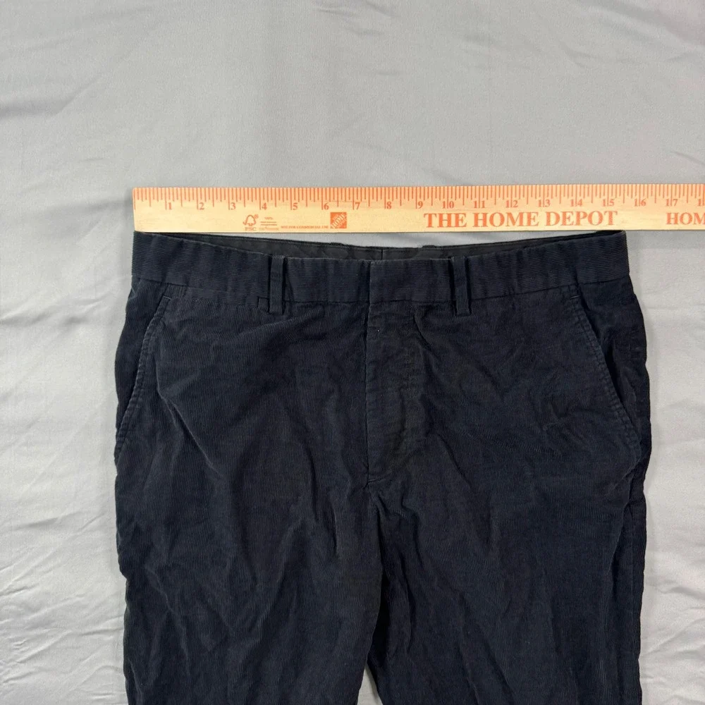 Theory Mens Marlo Helos Black Corduroy Slim Straight Pants 32 (Fits 31 x 28.5)